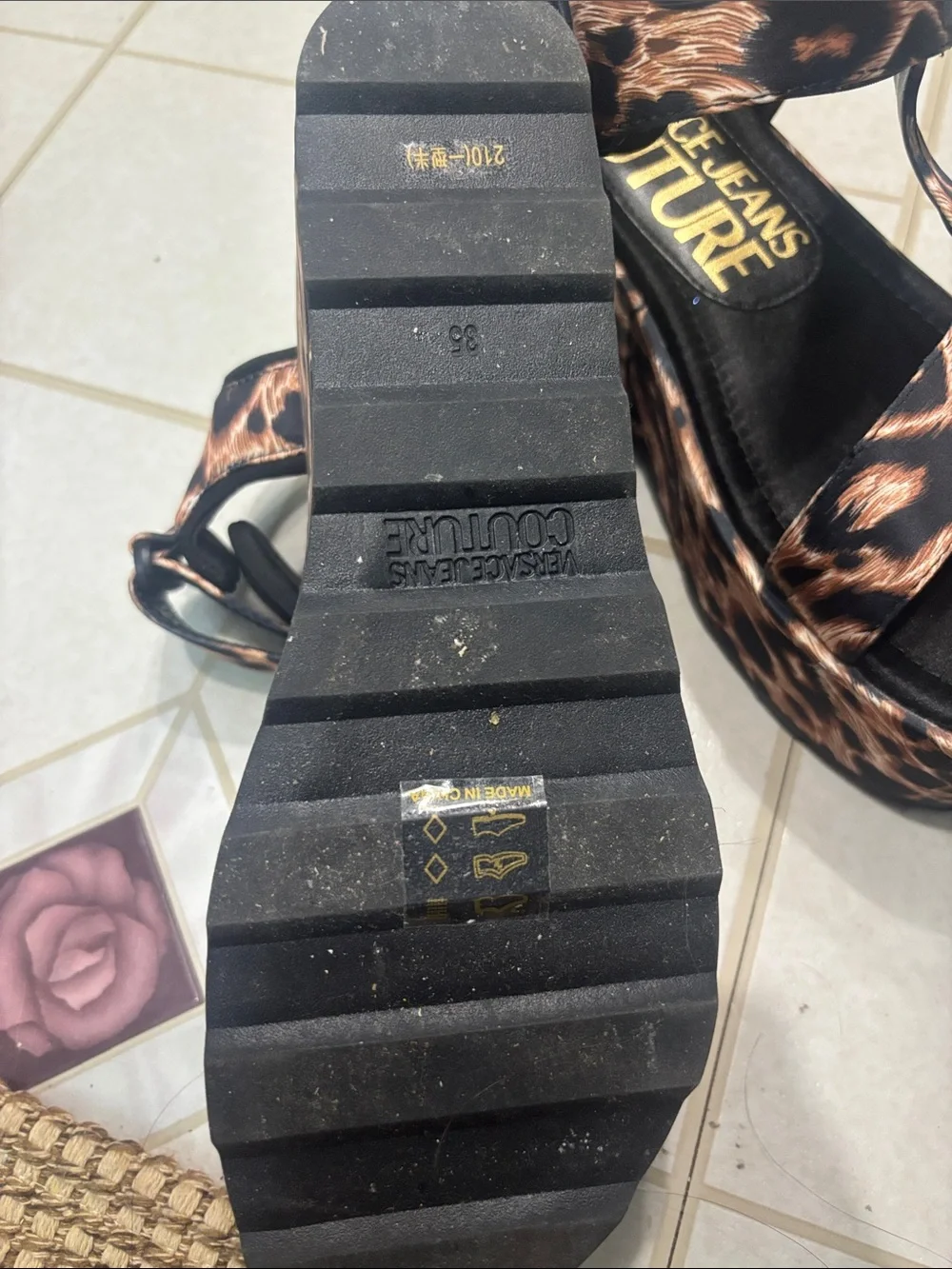 Leopard Print Platform Sandals - JEANS COUTURE